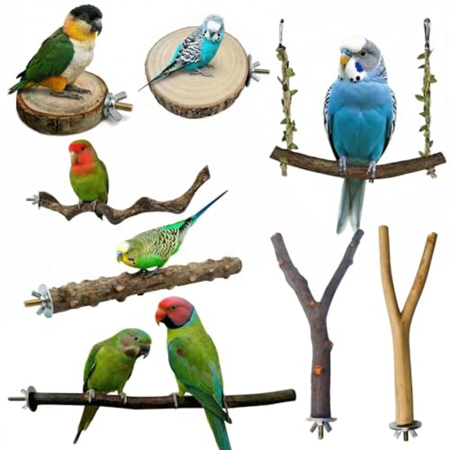 Health & Wellness Farmacia Inc - 8PCS natural wood bird perches for