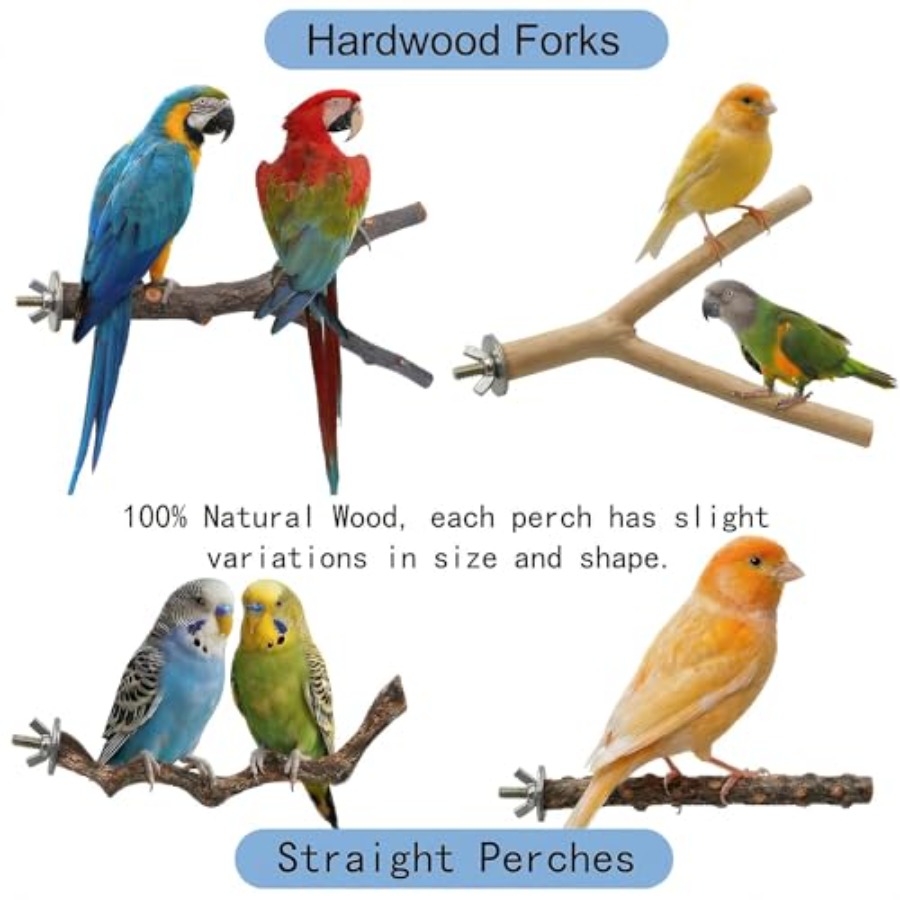 8PCS natural wood bird perches - Health & Wellness Farmacia Inc recension och pris