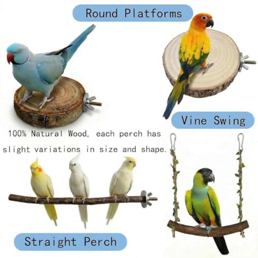 8PCS natural wood bird perches - Health & Wellness Farmacia Inc recension och pris