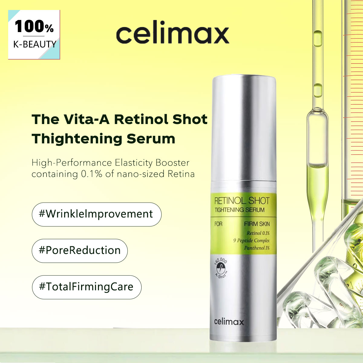 Celimax THE VITA-A RETINOL SHO - The Ordinary Serum Hyaluronic Acid recension och pris