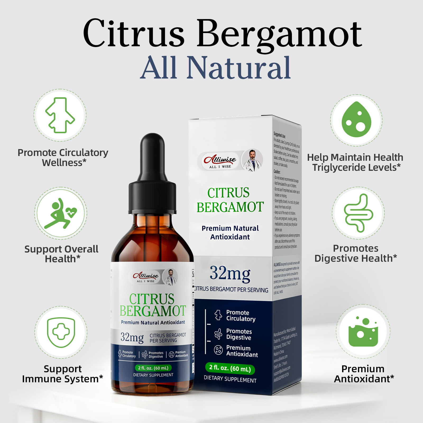 Alliwise Bergamout Extract Dro - Health Wellness Day recension och pris